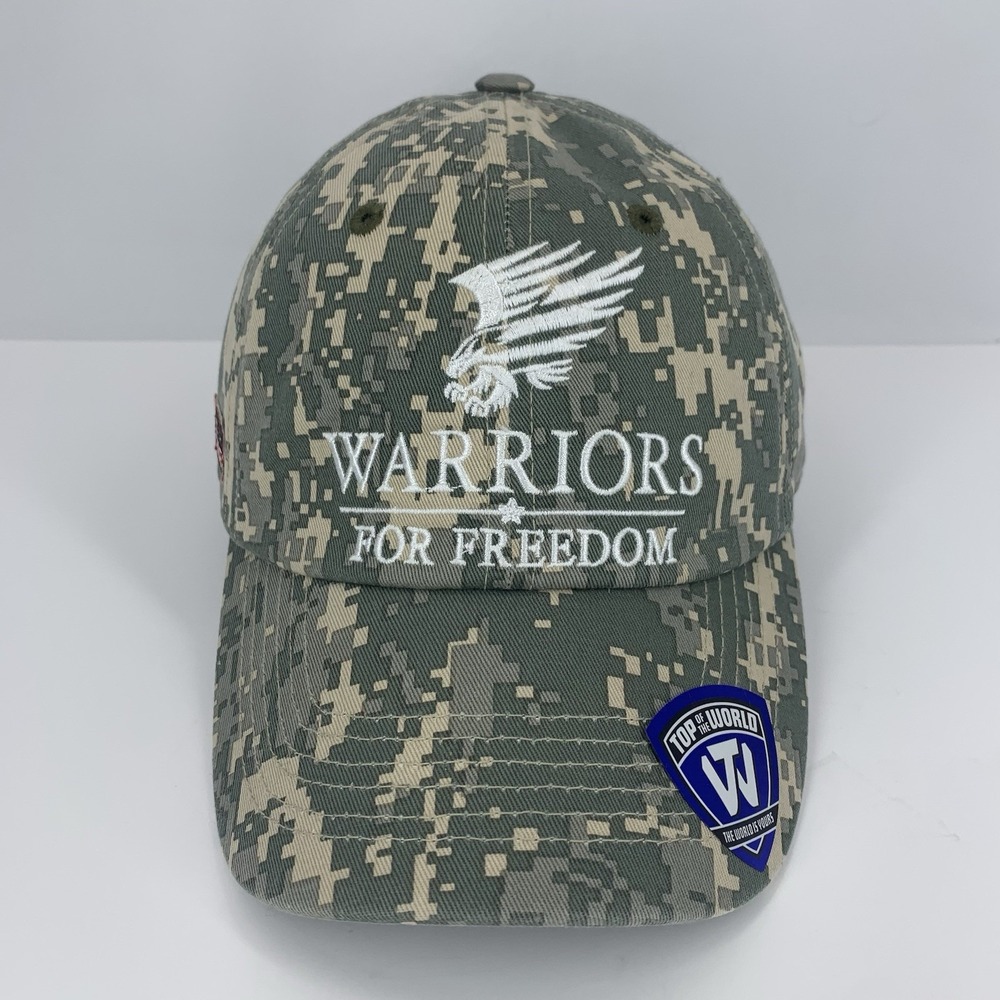 Warriors For Freedom Hat Digital Camo OSFA Adjustable Strap TOW Baseball Cap